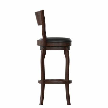 Flash Furniture Nichola Classic Open Back Swivel Pub Barstool w/Wood Frame & LeatherSoft Seat, Espresso/Black ES-NT2-29-ESP-GG